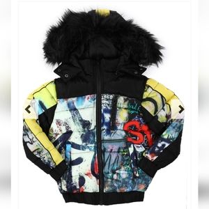 NWT Men's/Unisex SPORTIER ALL-SEASON GRAFFITI DOWN PUFFER JACKET Size Large
